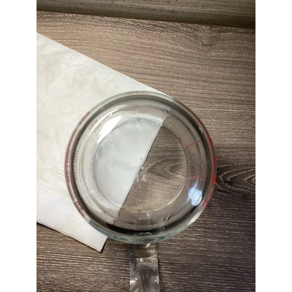 Vintage Pyrex 516 2 Cup Measuring Cup Red Letter Patent Pending Open J Handle